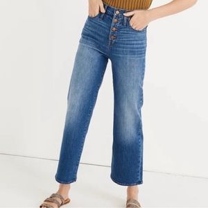 Madewell Slim Wide Leg Crop Jeans Women's size 25 Button Fly